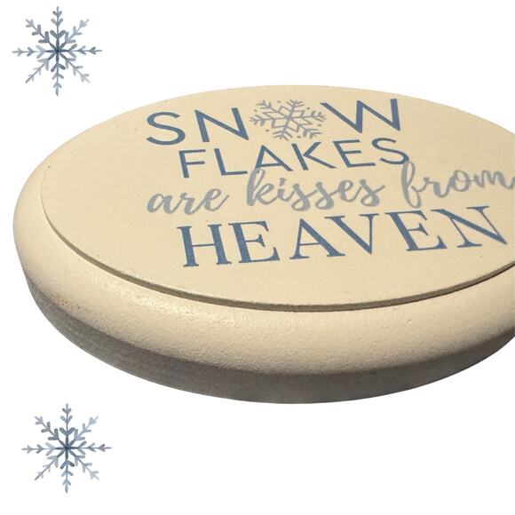 Snowflakes Are Kisses from Heaven Plate | Rae Dunn Cream Decor - Picture 3 of 7